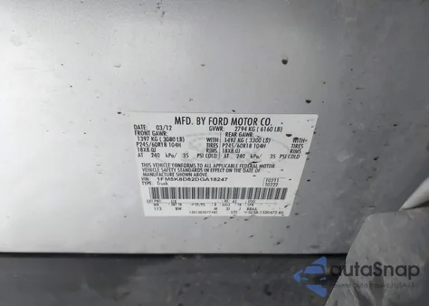 2013 Ford Explorer Xlt z USA, uszkodzony, nr VIN 1FM5K8D82DGA18247